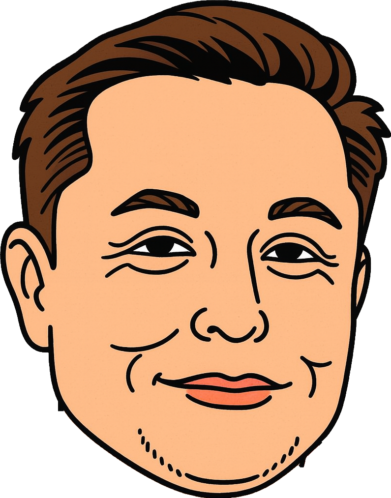 Cartoon Elon Musk